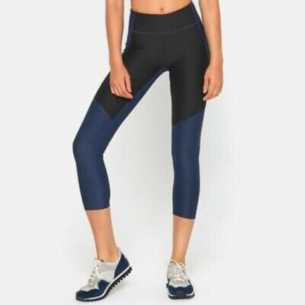 ✅ Outdoor Voices Two Toned Leggings YOGA WORKOUT Gray Blue MEDIUM